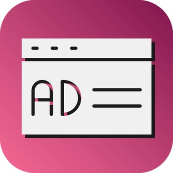 Advertising Vector Glyph Gradient Background Icon For Personal And Commercial Use.