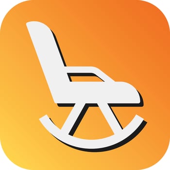 Rocking Chair Vector Glyph Gradient Background Icon For Personal And Commercial Use.