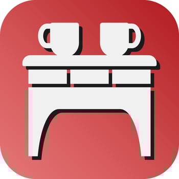 Coffee Table Vector Glyph Gradient Background Icon For Personal And Commercial Use.