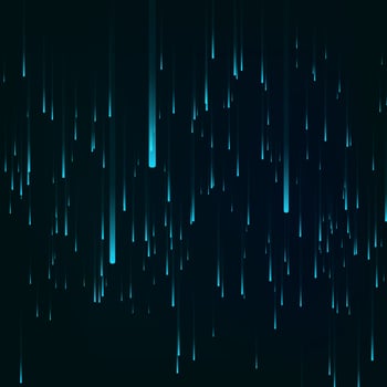 Blue color background in a matrix style. Data stream. Falling random data block. Cyberspace or virtual reality visualisation. Vector illustration