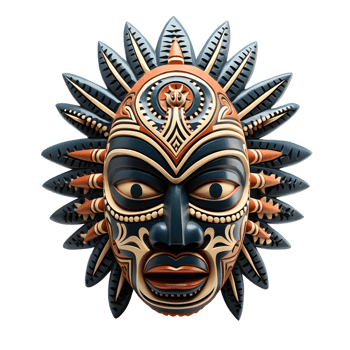 AI generated Ancient Wooden Tribal Mask Craft, Sacred Artistry png