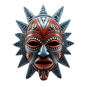 AI generated Vintage Traditional Wooden Mask, Heritage Display png