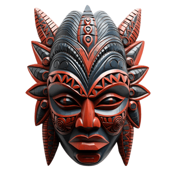 AI generated Vintage Traditional Wooden Tribal Mask, Indigenous Art png