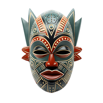 AI generated Vintage Wooden Tribal Mask Heritage, Artisanal Mastery png