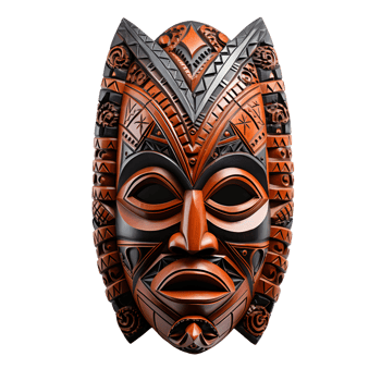 AI generated Vintage Traditional Wooden Mask, Time Honored Craft png
