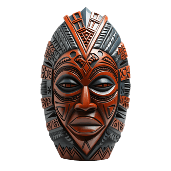 AI generated Ancient Traditional Wooden Tribal Mask, Spiritual Icon png