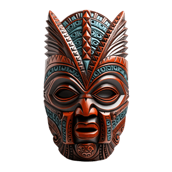AI generated Vintage Traditional Wooden Tribal Mask, Ethnic Artistry png