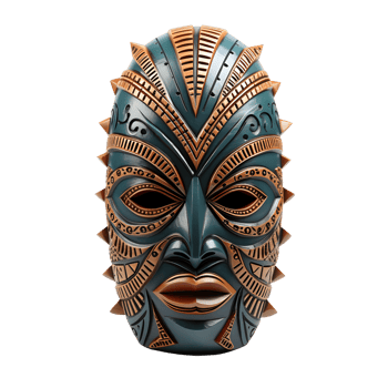 AI generated Ancient Traditional Wooden Tribal Mask, Ceremonial Art png