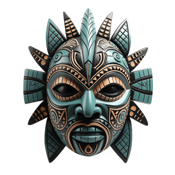 AI generated Ancient Wooden Tribal Mask, Historical Craftsmanship png