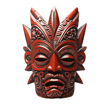 AI generated Ancient Traditional Tribal Wooden Mask, Cultural Heritage png