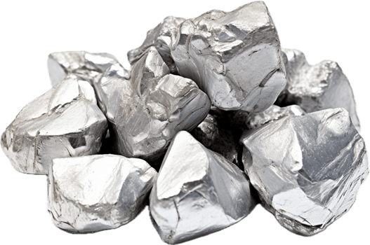 AI generated silver nuggets png