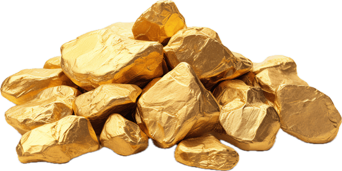 AI generated gold nuggets png