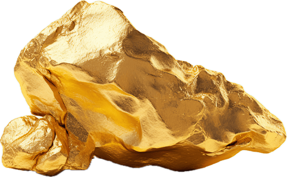 AI generated gold nuggets png