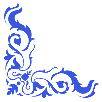 Blue Thai pattern corner for decorating frame envelopes Paper printing png