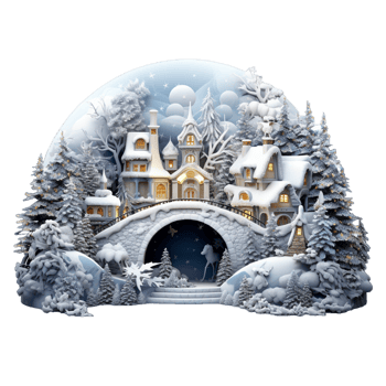 AI generated Christmas Day Fantasy Be a corner decoration png