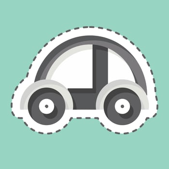 Sticker line cut Driverless Car. related to Future Technology symbol. simple design editable. simple illustration vector
