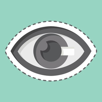Sticker line cut Nano Contact Lenses. related to Future Technology symbol. simple design editable. simple illustration vector