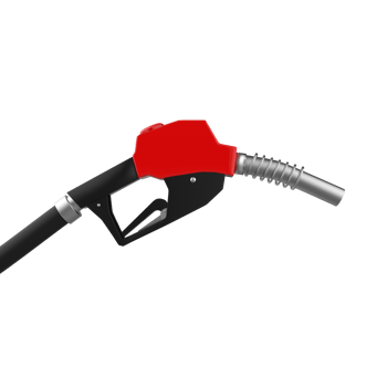 3D render of Gasoline fuel pump nozzle on transparent background PNG