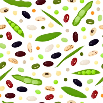 Seamless pattern with beans. vector
