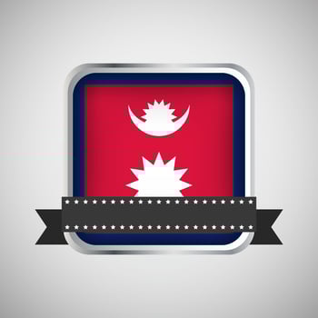 Vector Round Banner With Nepal Flag