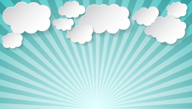 Retro vintage background. Sun beam ray background with white cloud. Sunlight wallpaper. Circus placard. Vector illustration