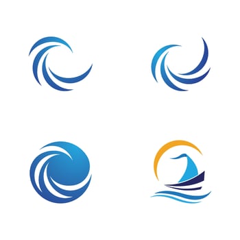 Water wave icon vector