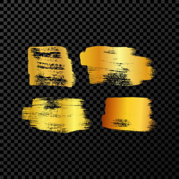 Gold grunge brush stroke vector