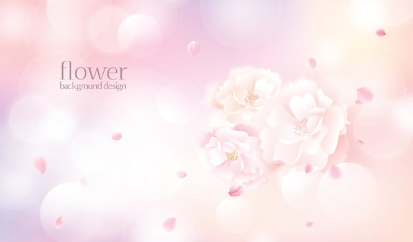 Romance rose flower background design. vector