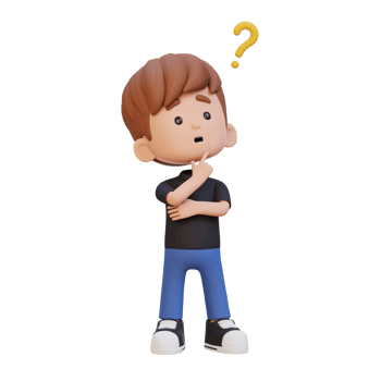 3D cute kid thinking clueless png