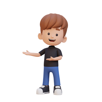 3D cute kid presenting pose png