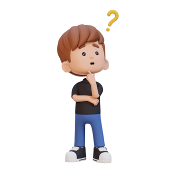 3D cute kid thinking clueless png