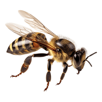 AI generated Honey bee on transparent background png