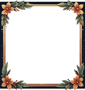 AI generated Christmas Frame Decoration png