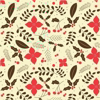 Vector cute Christmas background with Christmas icons