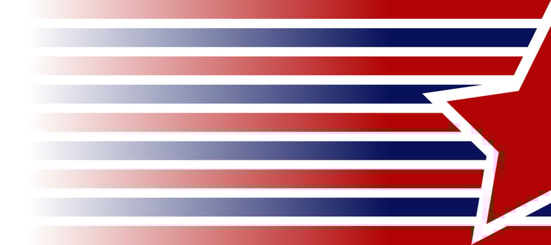 red star with red stripes horizontal line abstract background vector
