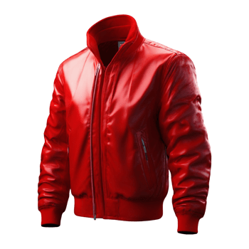 AI generated red jacket floating isolated png