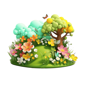 AI generated Spring background png isolated on transparent background