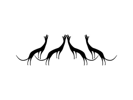A Pack of Wolves, Naive Illustration, can use for Logo Gram, Art Illustration, Decoration, Ornate or Graphic Design Element. Vector Illustration