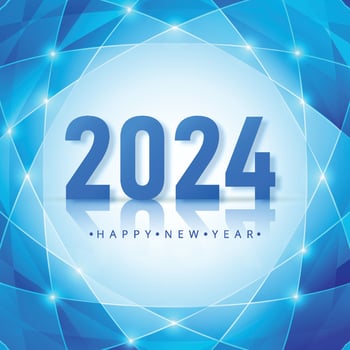 2024 happy new year holiday card celebration design vector