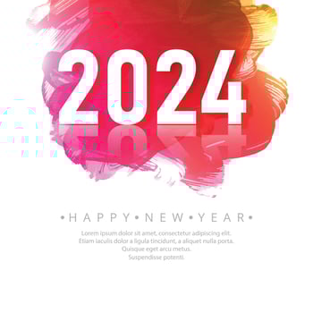 2024 happy new year greeting card background vector
