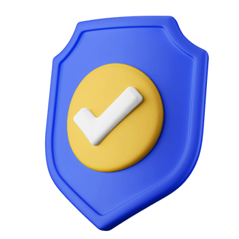shield with check mark symbol warranty guarantee 3d rendering icon illustration isolated png