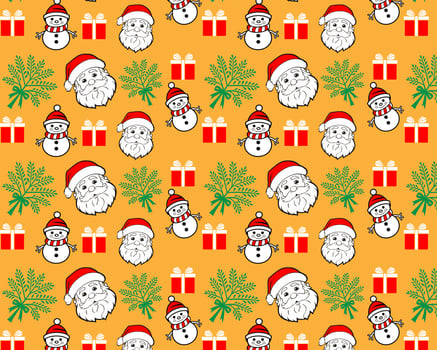 A Cartoon Style Christmas Themed Wrapping Paper vector