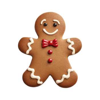 AI generated gingerbread men cookie isolated on transparent background, PNG
