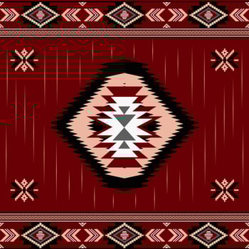 Ethnic abstract ikat art. Seamless pattern in tribal, folk embroidery, and Mexican style. Aztec geometric art ornament print.Design for carpet, wallpaper, clothing, wrapping, fabric vector