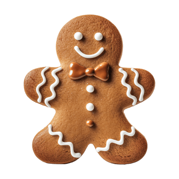 AI generated gingerbread men cookie isolated on transparent background, PNG