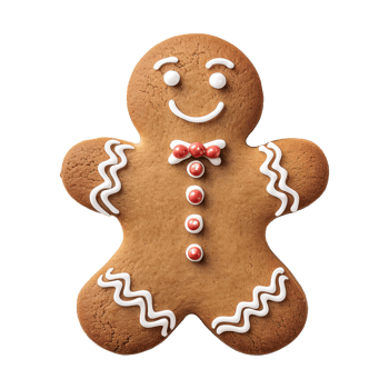 AI generated gingerbread men cookie isolated on transparent background, PNG