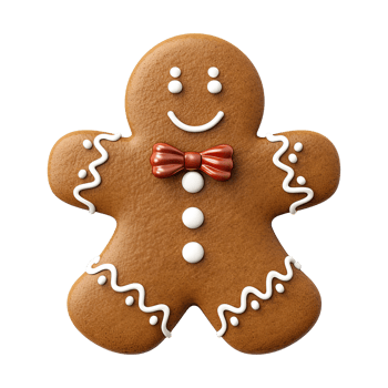 AI generated gingerbread men cookie isolated on transparent background, PNG