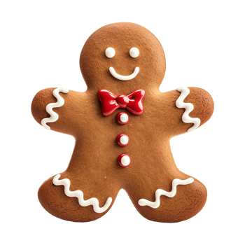 AI generated gingerbread men cookie isolated on transparent background, PNG