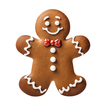 AI generated gingerbread men cookie isolated on transparent background, PNG