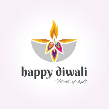 colorful diwali logo vector design, vintage illustration of deepavali icon, simple diya icon